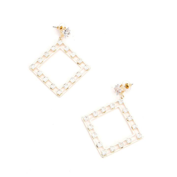 Odette Modern Square Earrings With Stones