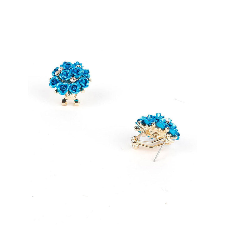 Odette Floral Blue Stud Earrings