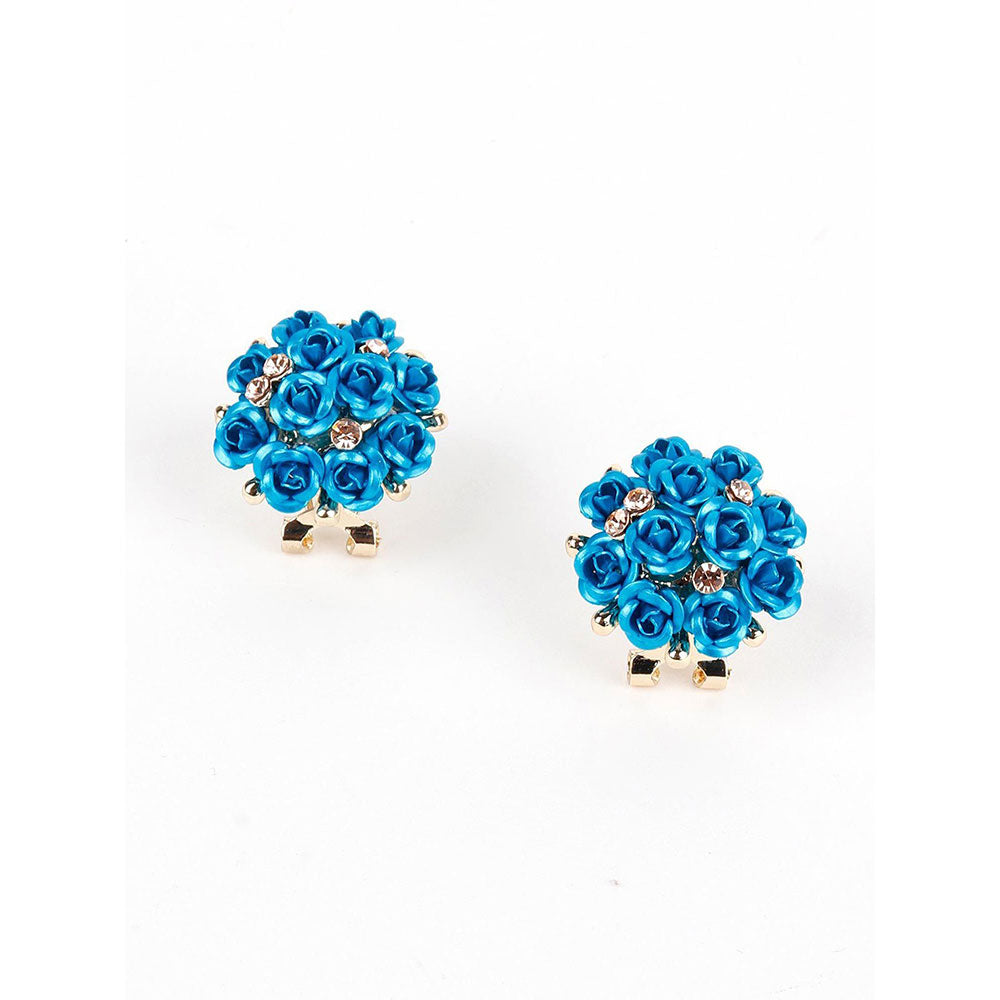 Odette Floral Blue Stud Earrings