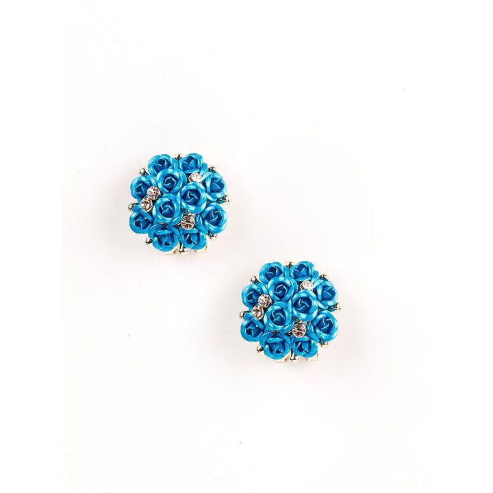 Odette Floral Blue Stud Earrings