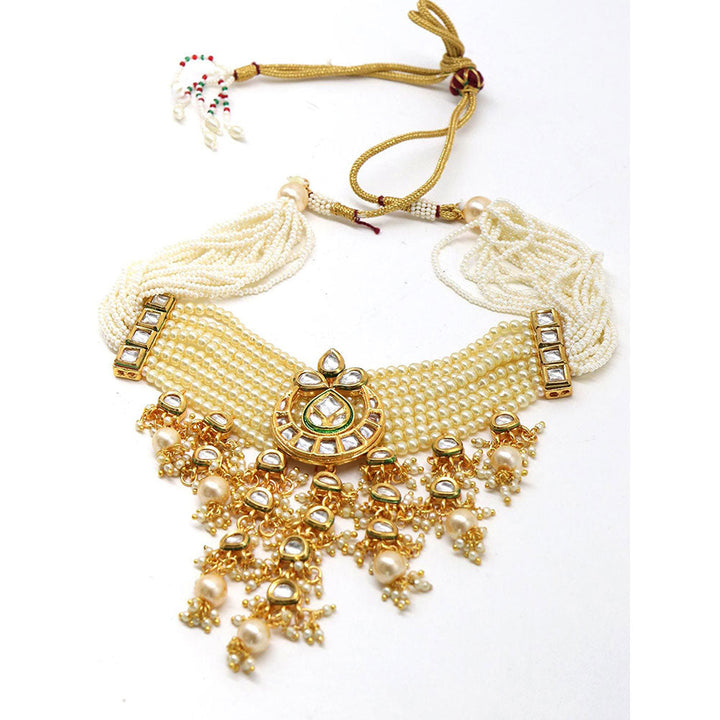 Odette Ponderous pearl kundan choker with earrings!