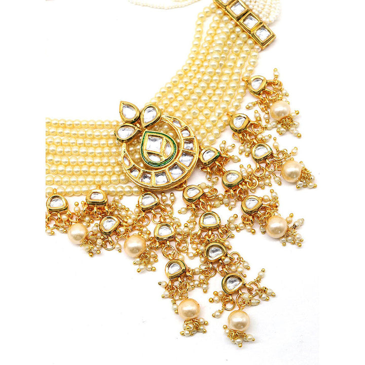 Odette Ponderous pearl kundan choker with earrings!