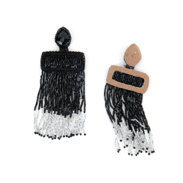 Odette Black Compelling Tassel Earring