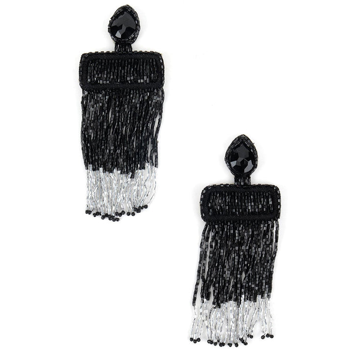 Odette Black Compelling Tassel Earring