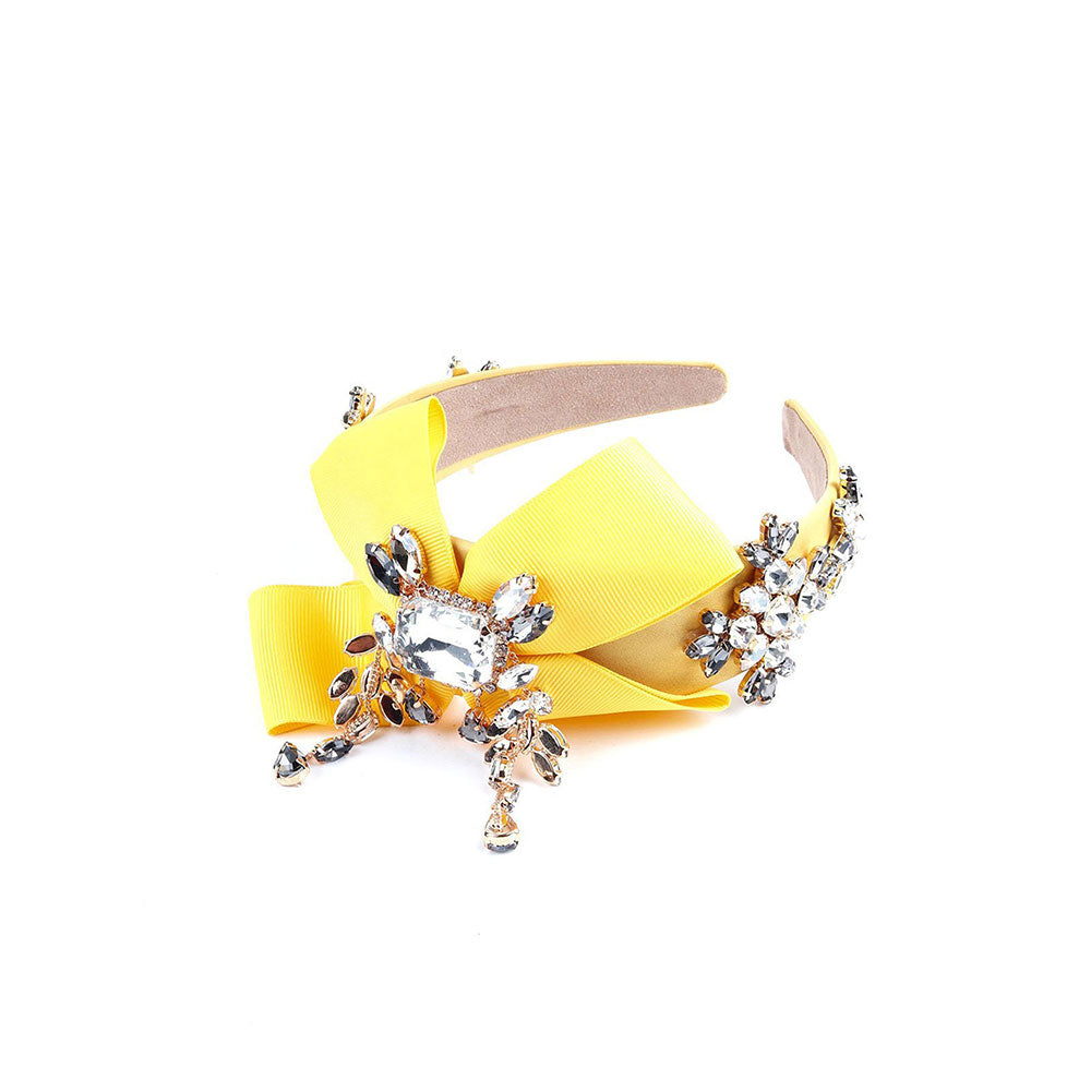 Odette Yellow Transparent Crystal Hairband