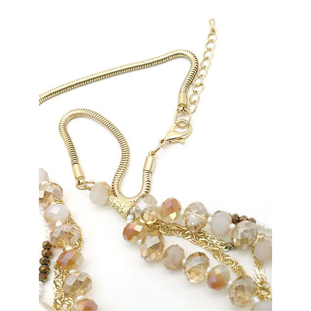 Odette Scintillating Five-Layer Stone &Amp; Pearl Necklace