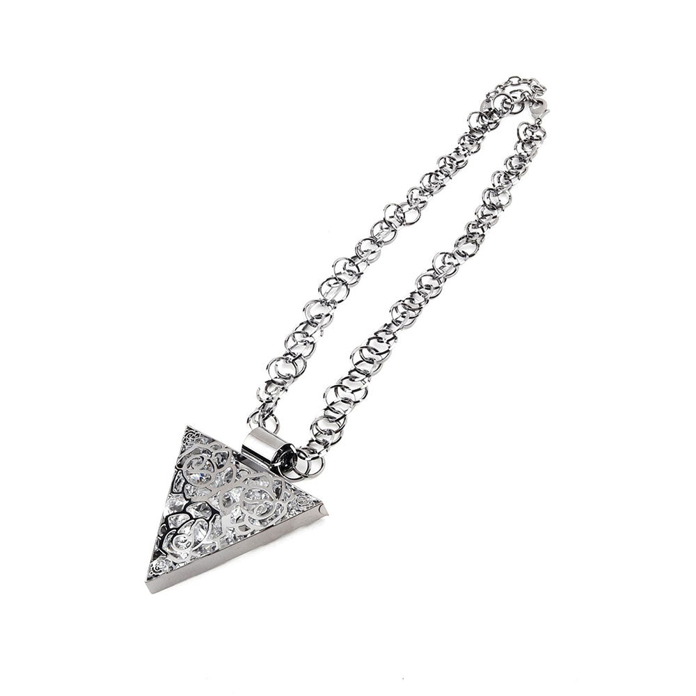 Odette Bold Silver Triangular Pendant Necklace