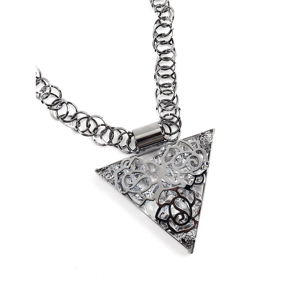 Odette Bold Silver Triangular Pendant Necklace