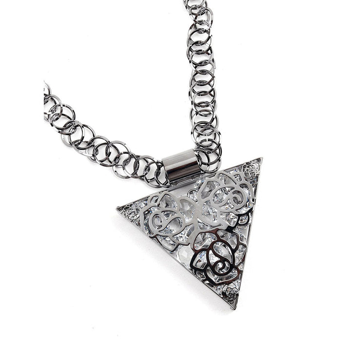 Odette Bold Silver Triangular Pendant Necklace