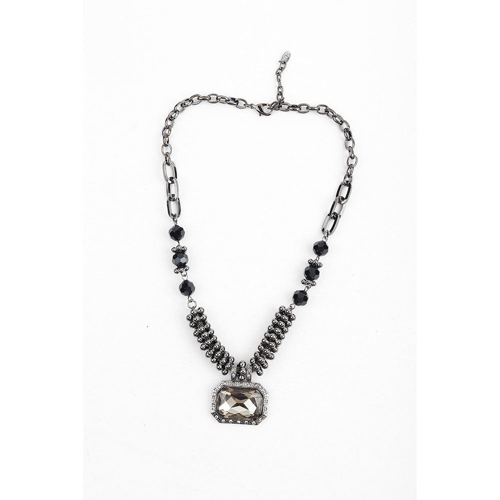 Odette Dauntless Gunmetal Matinee Necklace