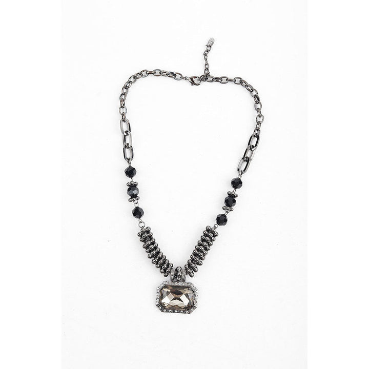 Odette Dauntless Gunmetal Matinee Necklace