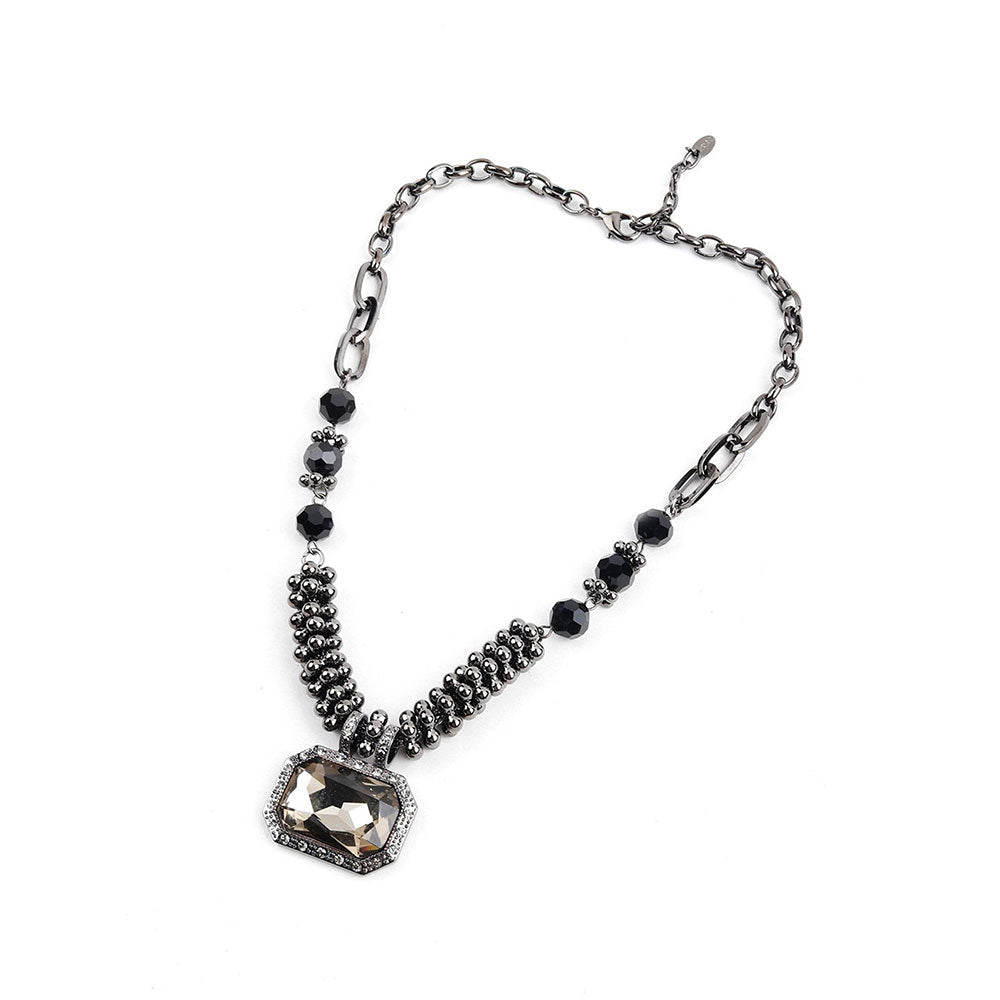 Odette Dauntless Gunmetal Matinee Necklace