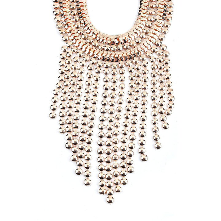 Odette Chunky Gold Metallic Fringe Necklace