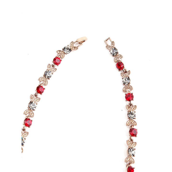 Odette Red & White Embellished Necklace Set