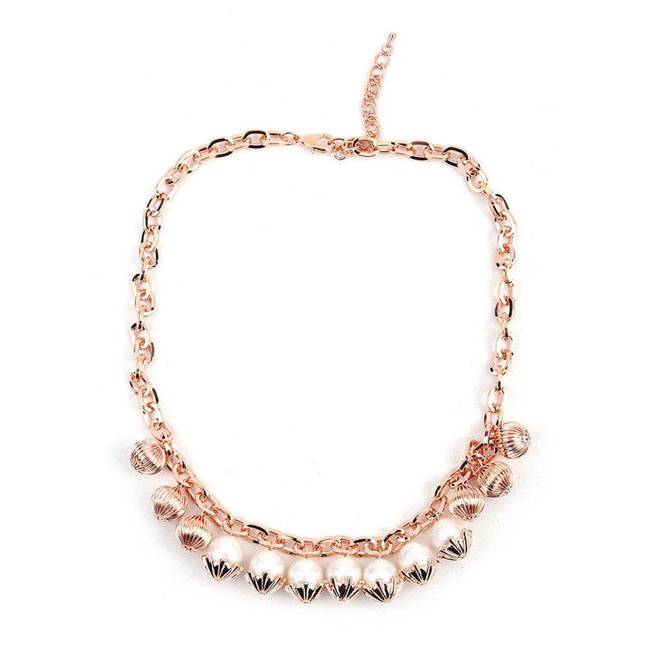 Odette Rose Gold Pearl Charm Necklace