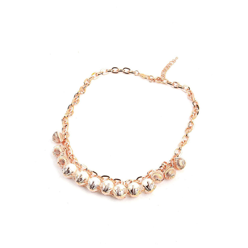 Odette Rose Gold Pearl Charm Necklace