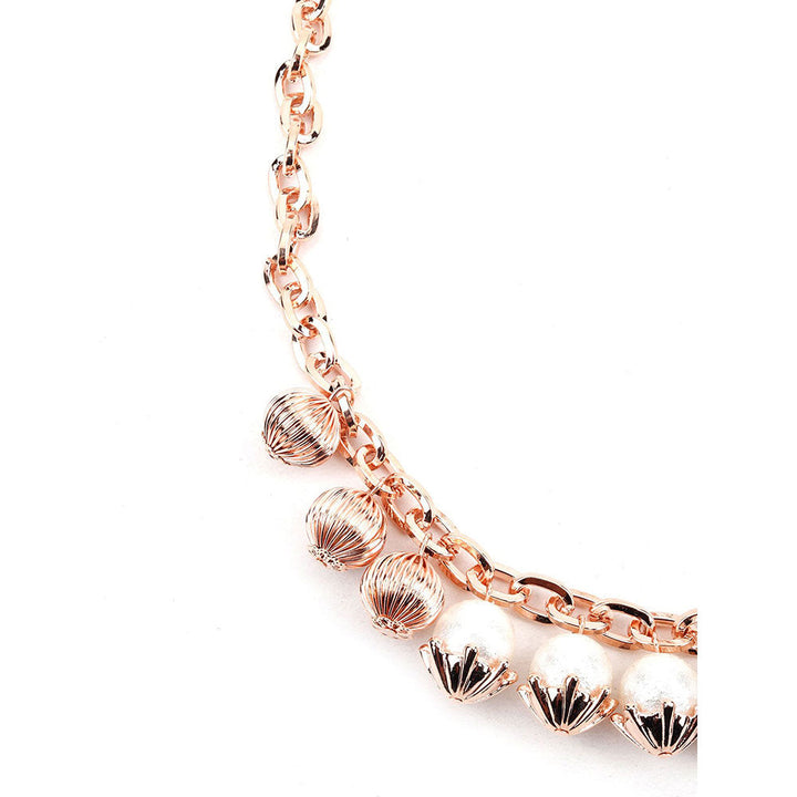 Odette Rose Gold Pearl Charm Necklace