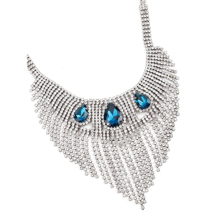 Odette Sophisticated Turquoise Fringe Necklace