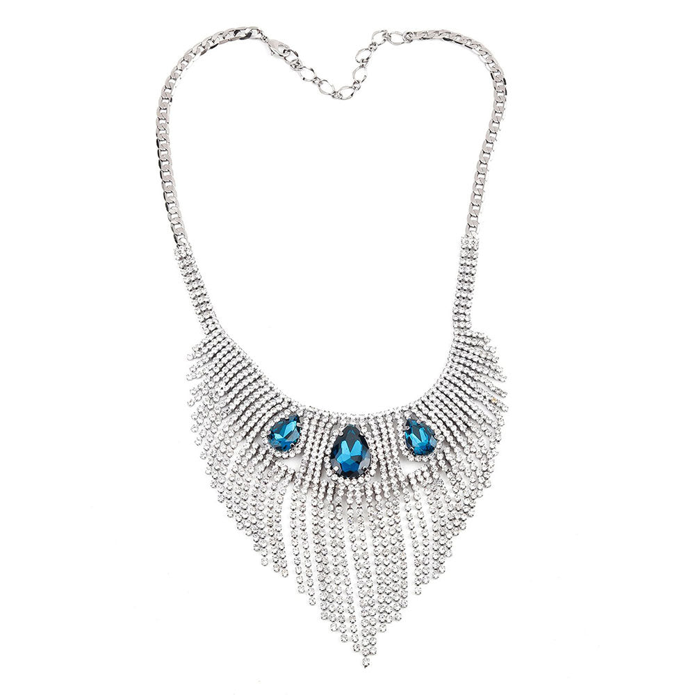 Odette Sophisticated Turquoise Fringe Necklace