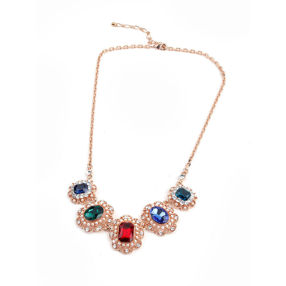 Odette Multi-Coloured Pearl and Rhinestone Collar Necklace