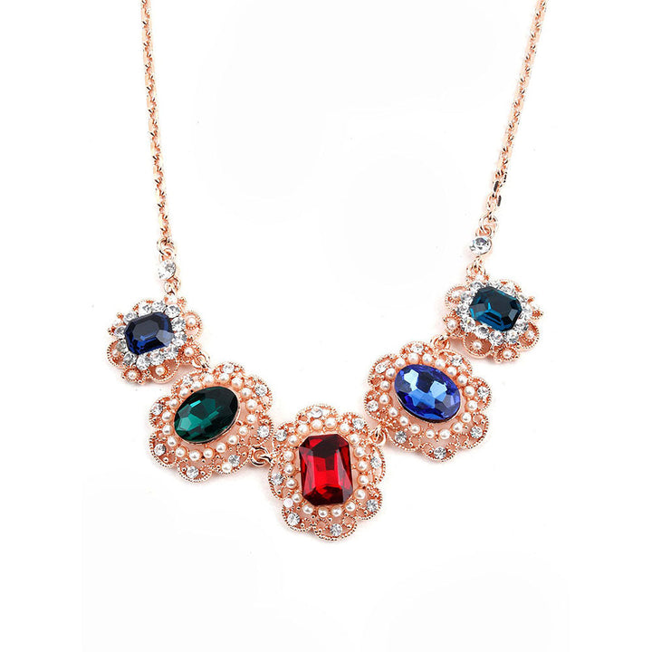 Odette Multi-Coloured Pearl and Rhinestone Collar Necklace