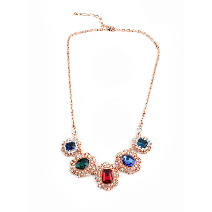 Odette Multi-Coloured Pearl and Rhinestone Collar Necklace