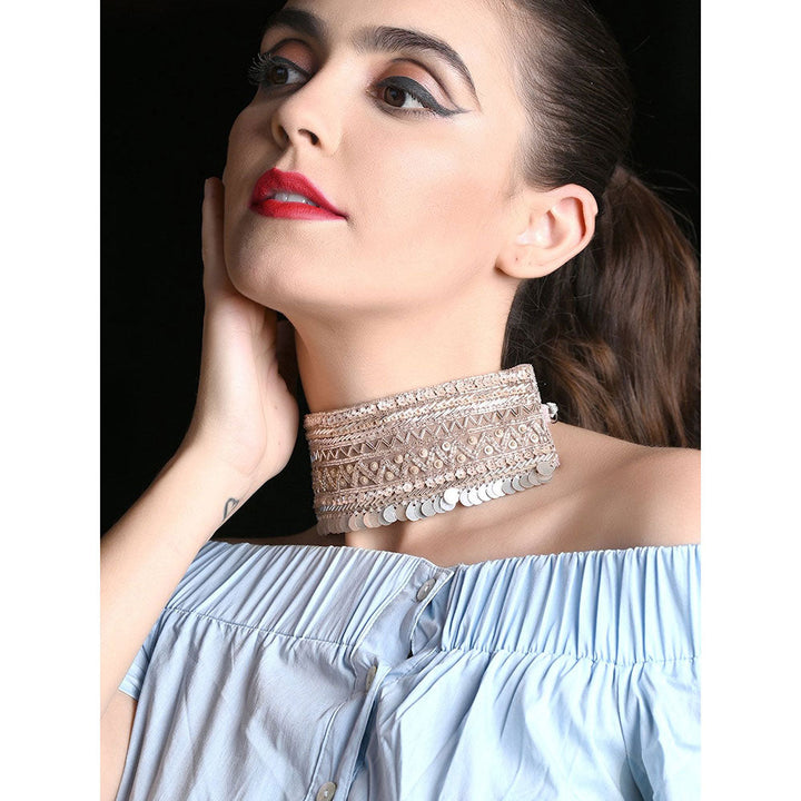 Odette Pink Cloth Choker Necklace