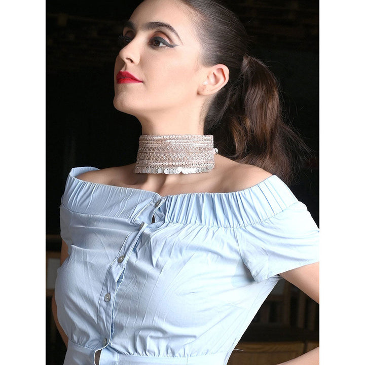 Odette Pink Cloth Choker Necklace