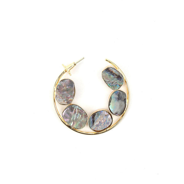 Odette Gold Tone Mother of Pearl Hoops