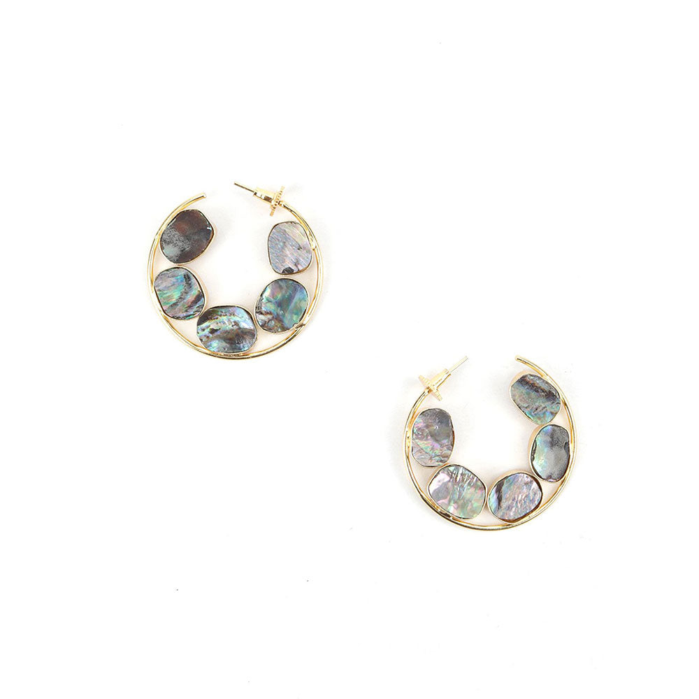 Odette Gold Tone Mother of Pearl Hoops