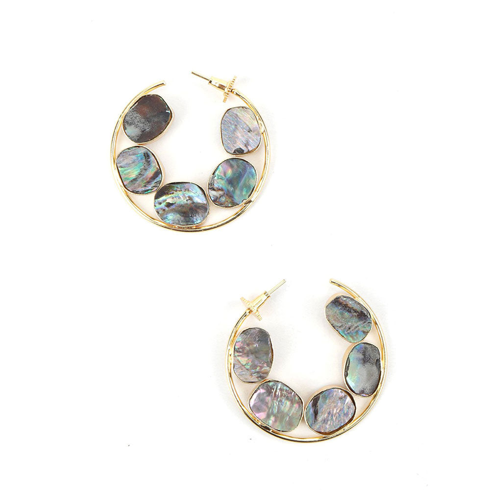 Odette Gold Tone Mother of Pearl Hoops