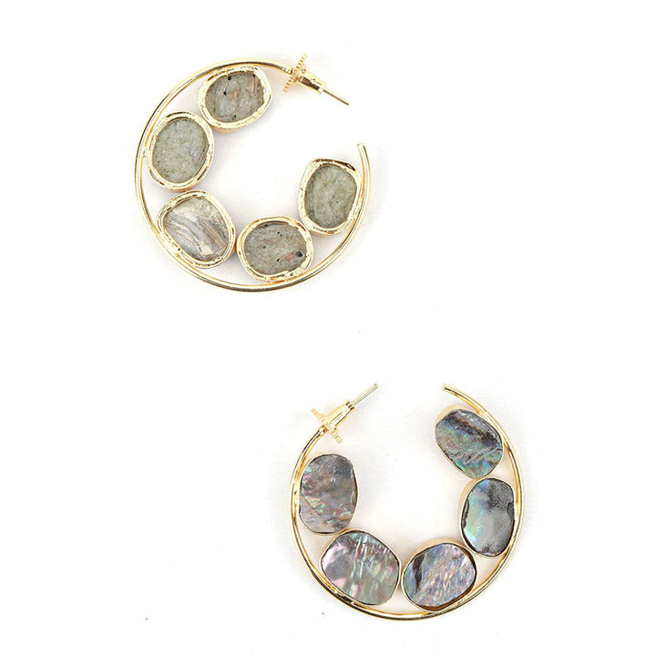 Odette Gold Tone Mother of Pearl Hoops