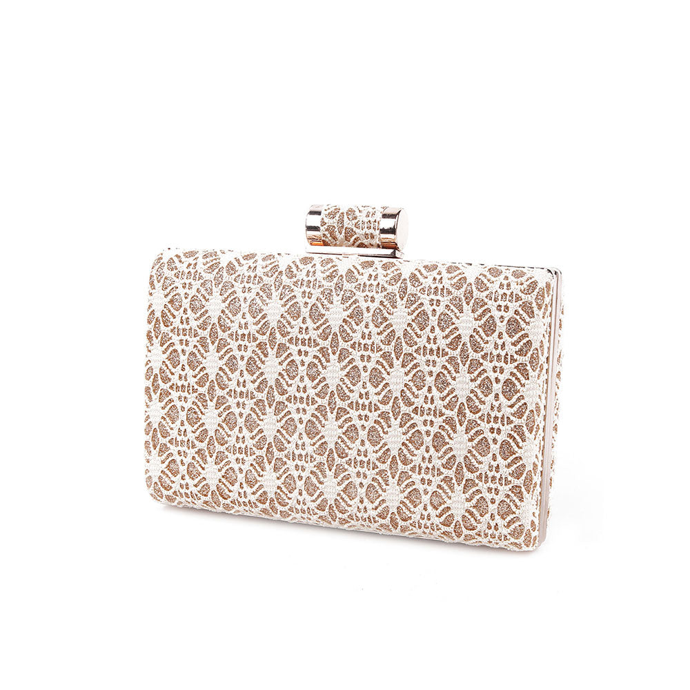 Odette Off White Printed Clutch