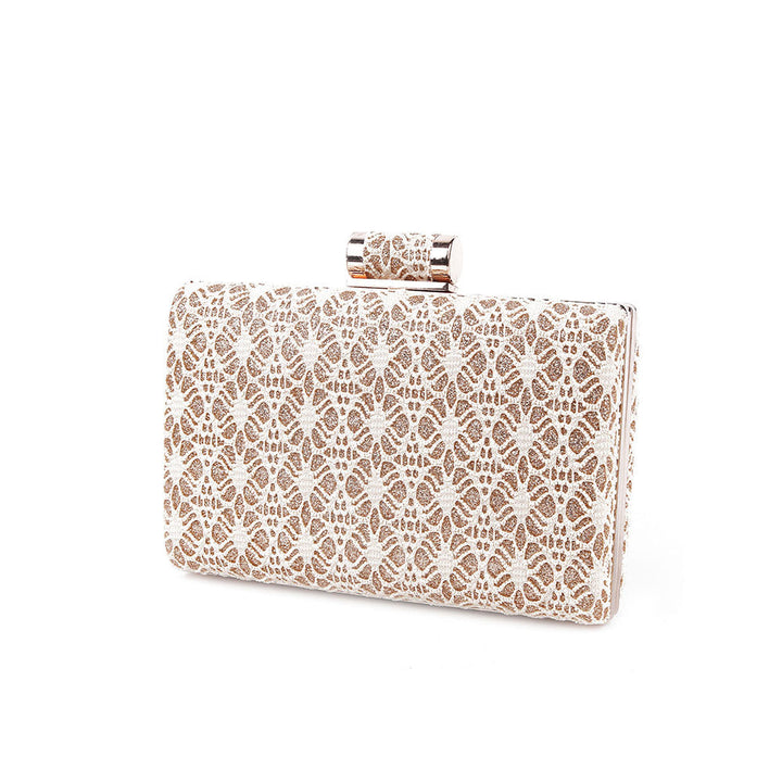 Odette Off White Printed Clutch