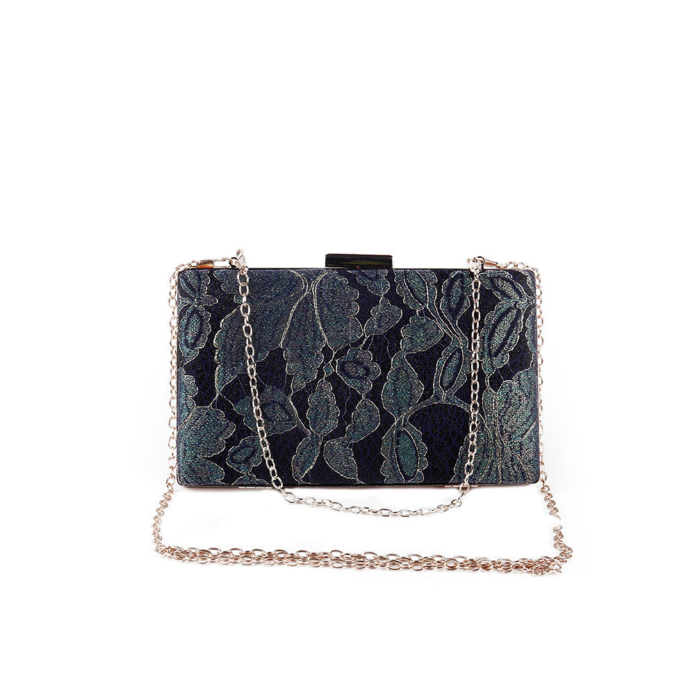 Odette Blue Printed Clutch