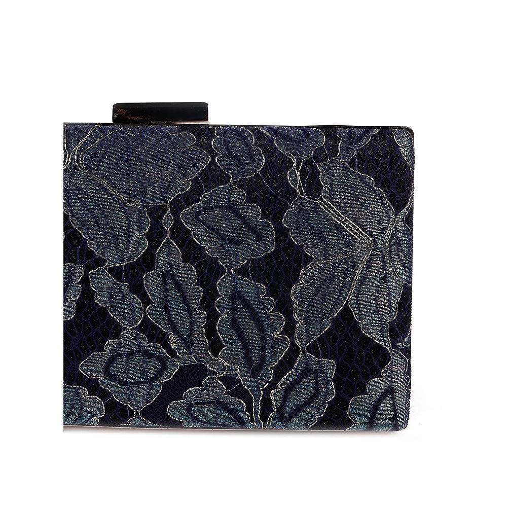 Odette Blue Printed Clutch