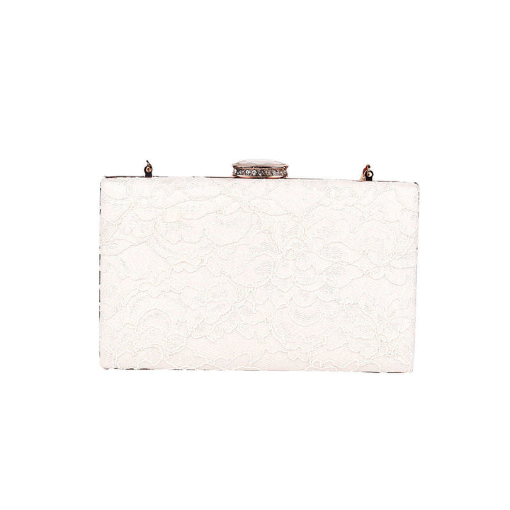 Odette Pure White Gorgeous Box Clutch For Women