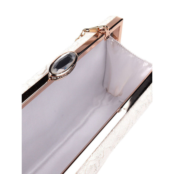 Odette Pure White Gorgeous Box Clutch For Women