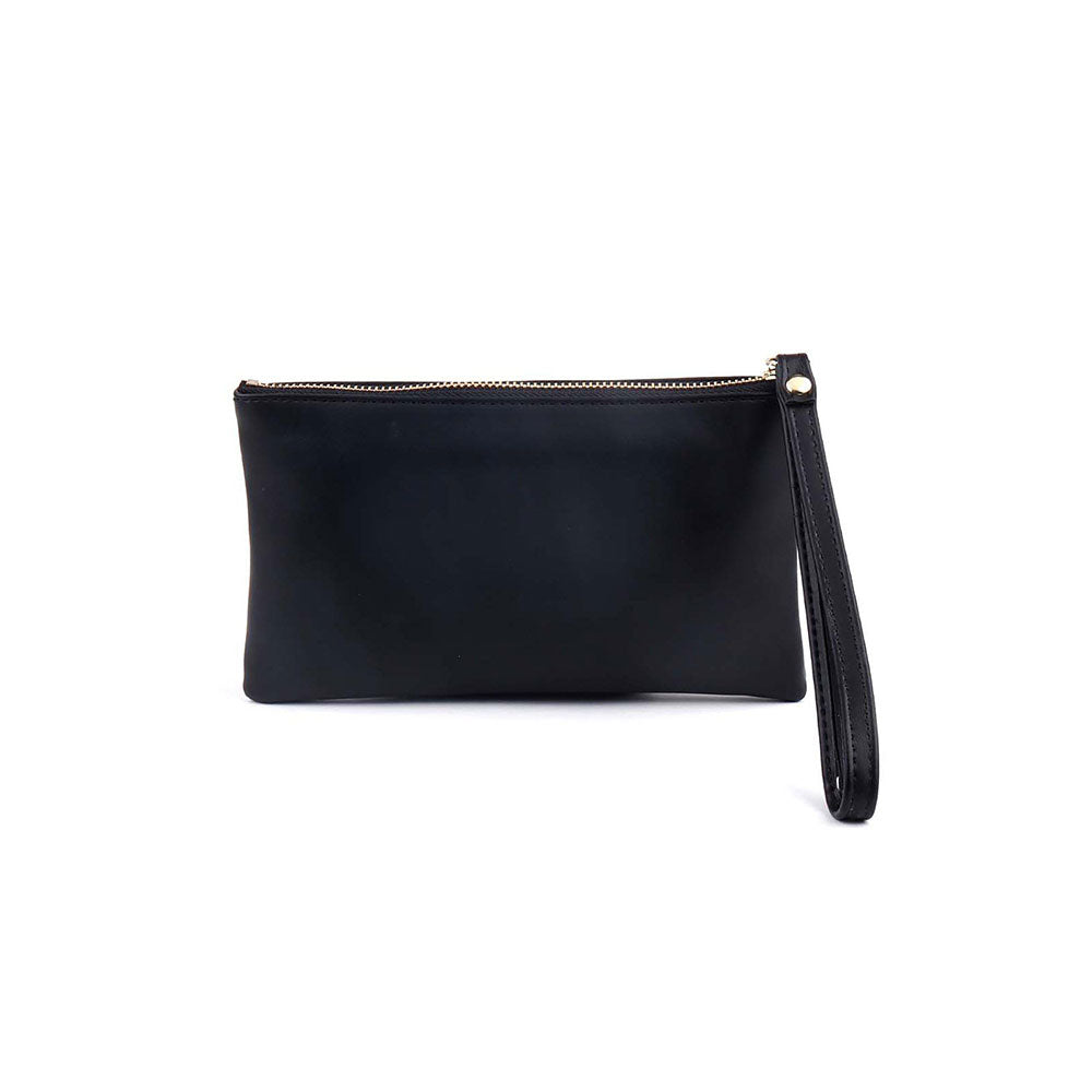 Odette Textured Black Pouch For Women