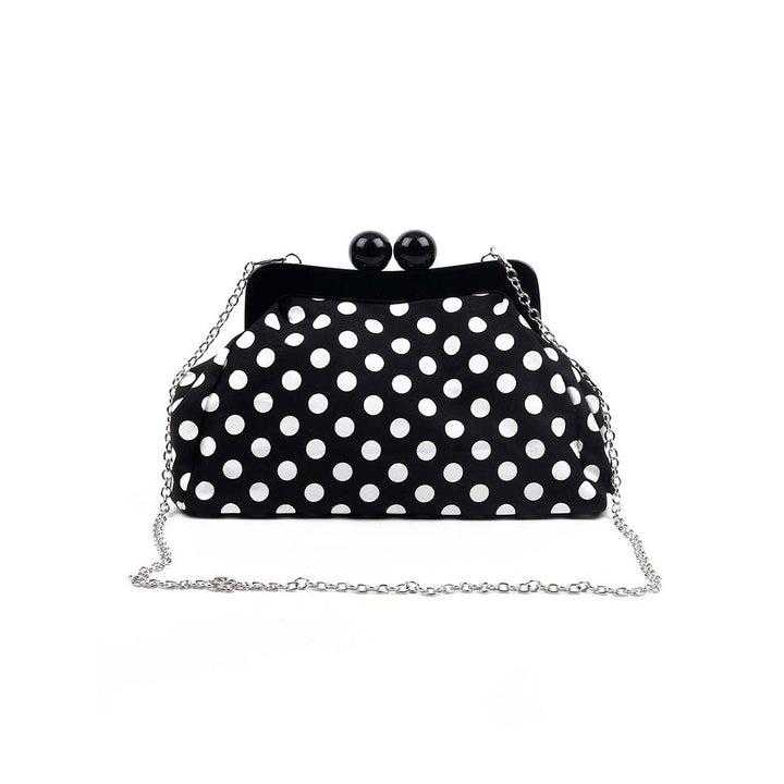 Odette Statement Printed Black Convertible Clutch