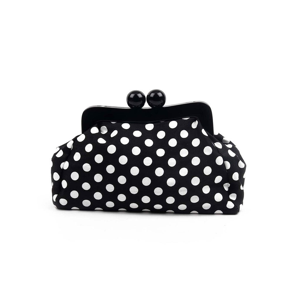 Odette Statement Printed Black Convertible Clutch