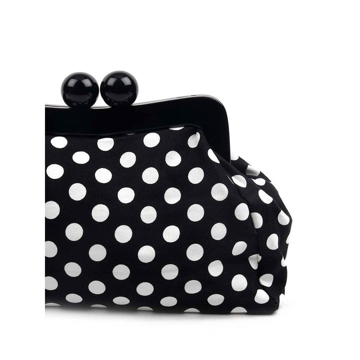 Odette Statement Printed Black Convertible Clutch