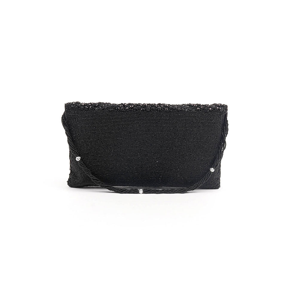 Odette Awe-Worthy Heavily Embellished Black Clutch