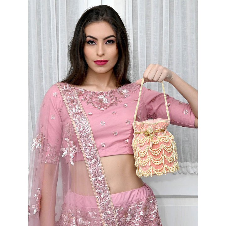 Odette The Very Stylish Peach Potli Bag