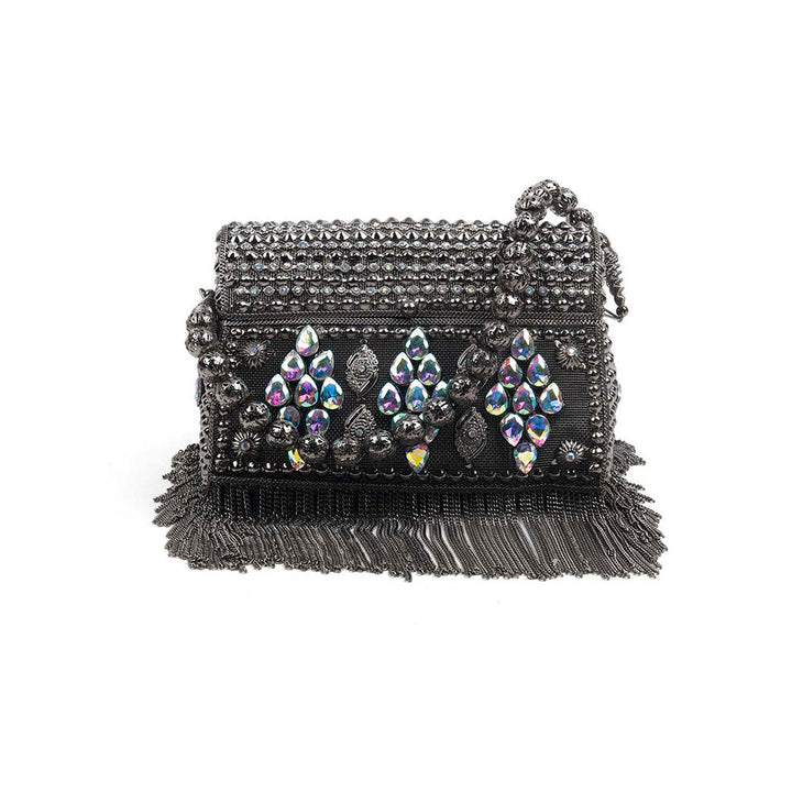 Odette Awe-Worthy Black Metal Hand Bag