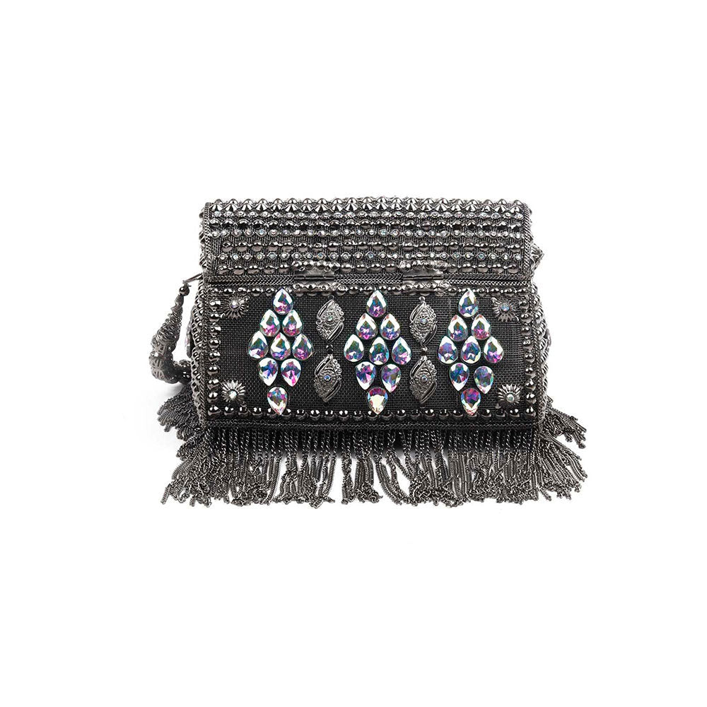 Odette Awe-Worthy Black Metal Hand Bag