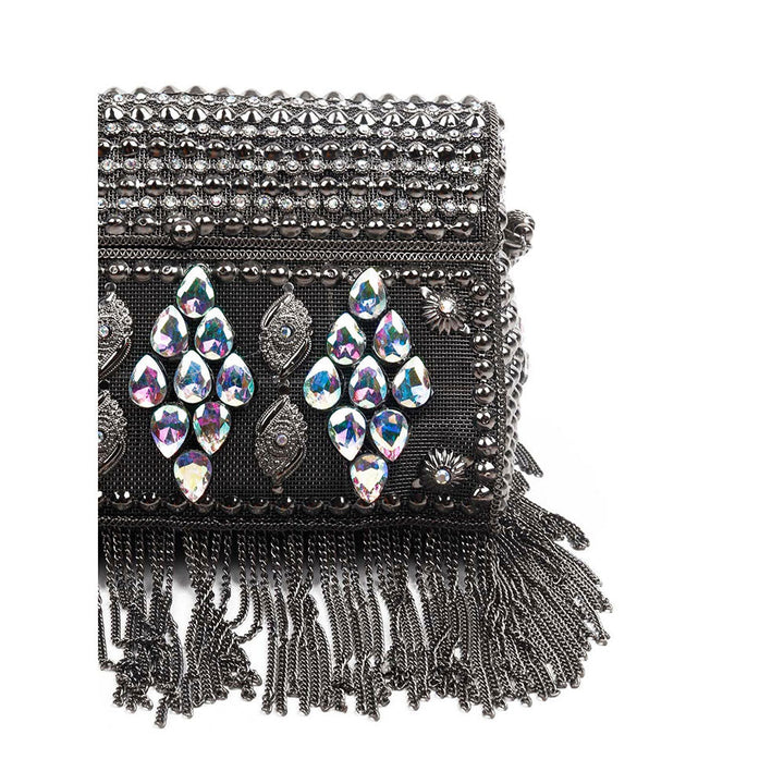 Odette Awe-Worthy Black Metal Hand Bag