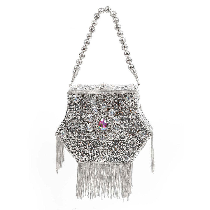 Odette Awe-Worthy Silver Metal Hand Bag