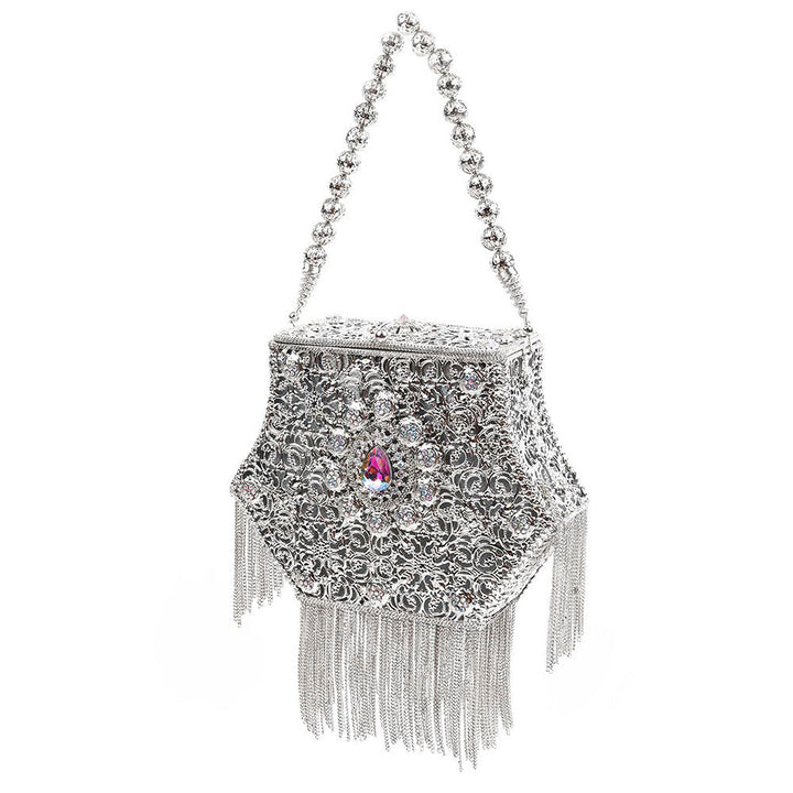 Odette Awe-Worthy Silver Metal Hand Bag