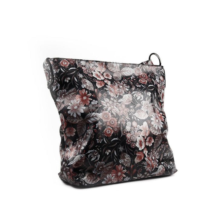 Odette Black Floral Printed Handbag